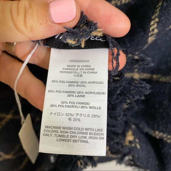 MADEWELL Navy Striped Blanket Scarf - Picture 5 of 7